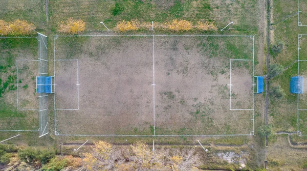 Een Overhead Shot Van Een Voetbal Weide Argentinie — Stockfoto