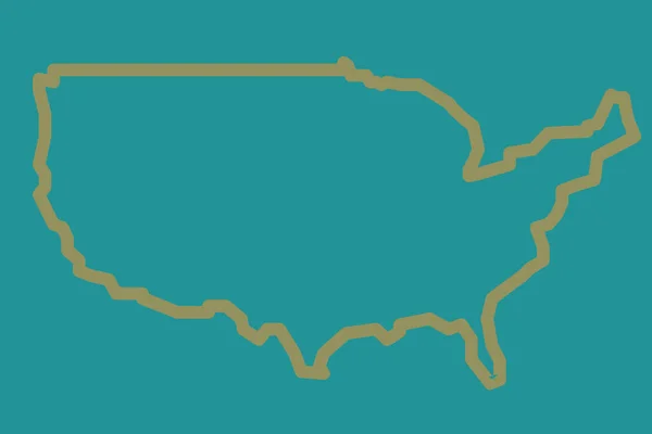 Outline Usa Map Turquoise Background — Fotografia de Stock