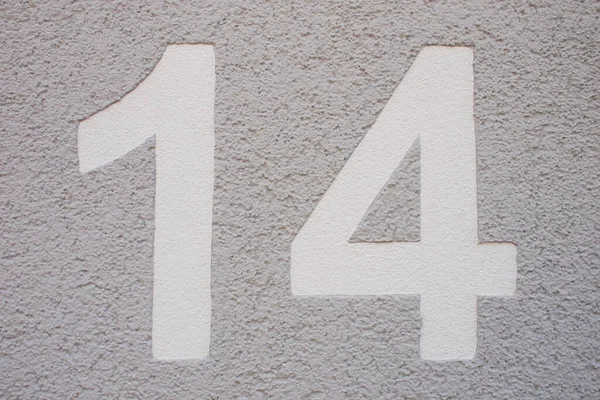 Número Casa Pintado Una Pared — Foto de Stock
