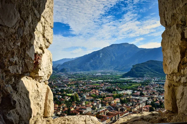 Landschap Foto Uit Bastione Venster Naar Stad Riva Del Garda — Stockfoto