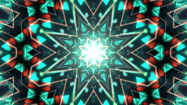 Kaleidoscope Background Bright Patterns Green Red Colors — Stock Photo, Image