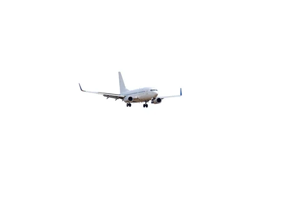 Closeup Shot Airplane Isolated White Background — Stock Photo, Image