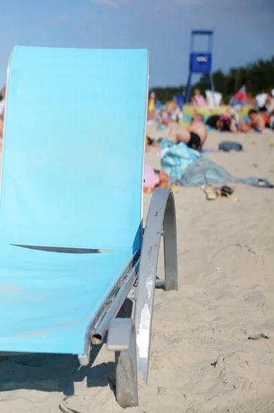 Вертикальний Знімок Синього Сонцезахисного Крему Березі Ушки Польща — стокове фото