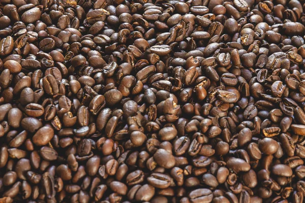 Kahve Çekirdekleri Yığınının Yakın Çekimi — Stok fotoğraf