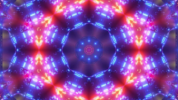 Kaleidoskop Pozadí Jasnými Vzory Růžové Modré Barvy — Stock fotografie
