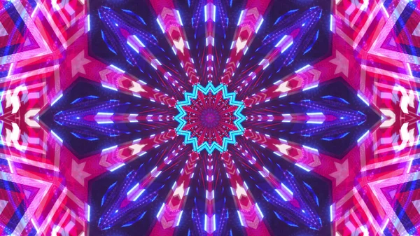 Ein Kaleidoskop Hintergrund Mit Hellen Mustern Rosa Und Blauen Farben — Stockfoto