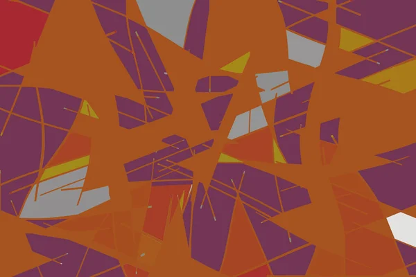 Kolorowa Abstrakcyjna Ilustracja Głównie Fioletowymi Pomarańczowymi Kolorami — Zdjęcie stockowe