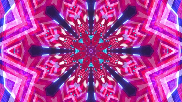 Ein Kaleidoskop Hintergrund Mit Hellen Mustern Rosa Und Blauen Farben — Stockfoto