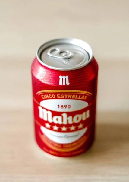 Madrid Spain Jun 2021 Mahou Spanish Brand Beers Brewed Mahou — Stock Photo, Image