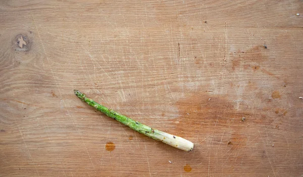 Överblick Över Sparris Med Paprika Träyta — Stockfoto