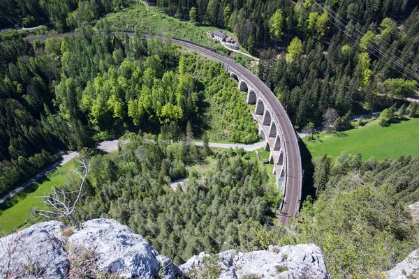 Histórico Puente Vaiducto Ferroviario Montaña Semmering Austria — Foto de Stock
