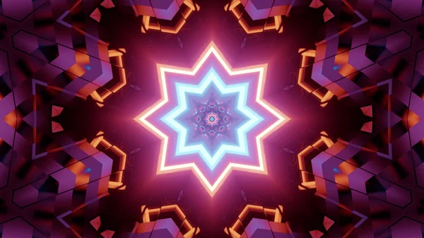 Kaleidoskop Pozadí Jasnými Vzory Růžové Modré Barvy — Stock fotografie