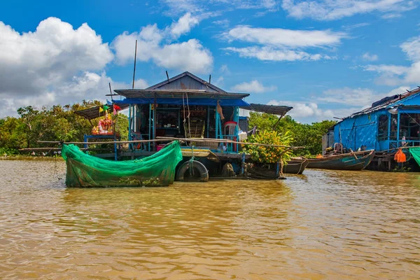 Village Flottant Lac Tonle Sap Province Siem Reap Cambodge Asie — Photo