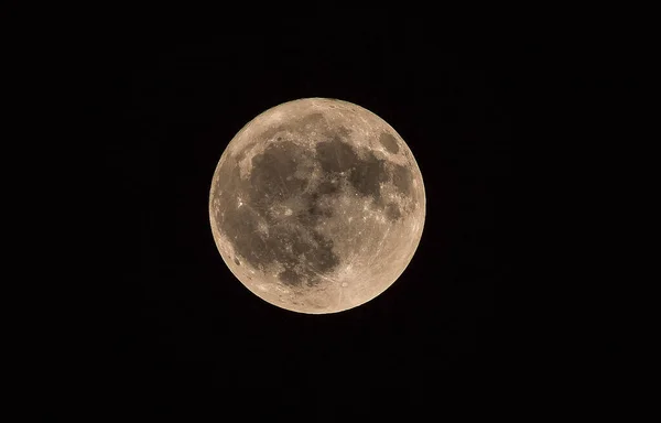 Uma Grande Lua Cheia Céu Negro — Fotografia de Stock