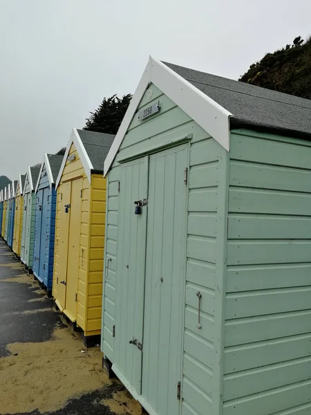 Vertical Shot Colorfully Painted Sheds — Φωτογραφία Αρχείου