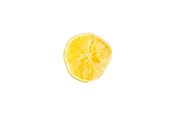 Una Rodaja Limón Sobre Fondo Blanco — Foto de Stock