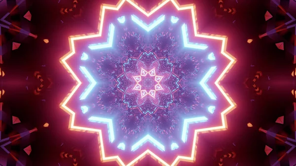 Візуалізація Футуристичного Фону Геометричними Формами Сяючими Неоновими Вогнями — стокове фото