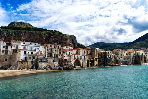 Una Hermosa Toma Ciudad Cefalú Sicilia Italia — Foto de Stock