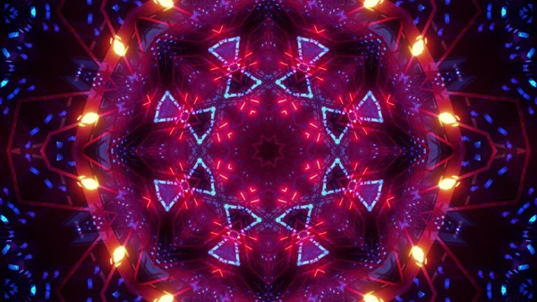 Рендеринг Футуристического Научно Фантастического Фона Геометрическими Формами Светящимися Неоновыми Огнями — стоковое фото