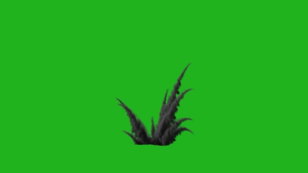 緑の背景に黒い爆発煙の抽象的なイラスト — ストック動画