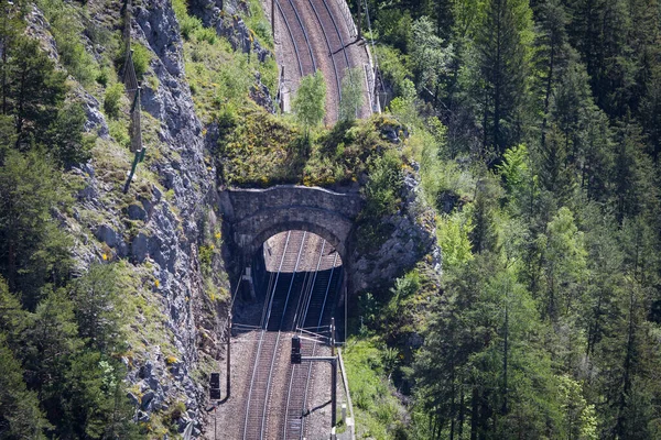 Historic Semmering Mountain Railway Track Austria — Fotografia de Stock