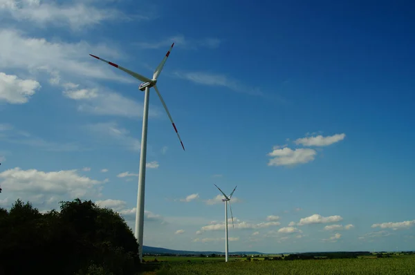 Karben Německo Června 2021 Dvě Hlavní Turbíny Karbenu Německu Mainova — Stock fotografie