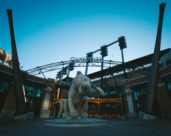 Detroit United States Jun 2021 Morning Picture Detroit Tiger Statue — Stock Photo, Image