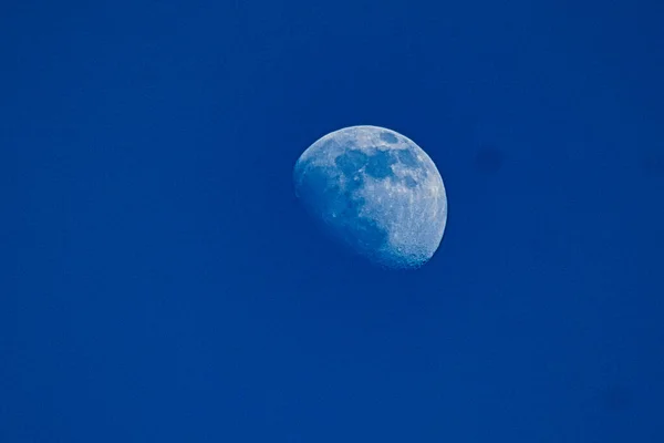 Moon Only Natural Satellite Earth Equatorial Diameter 3476 Fifth Largest — Stock Photo, Image