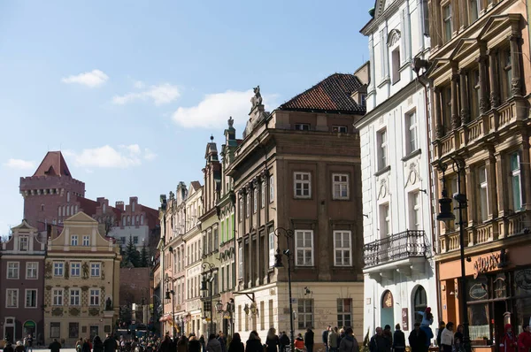 Poznan Polen April 2013 Reihenhäuser Des Alten Marktes Stadtzentrum — Stockfoto