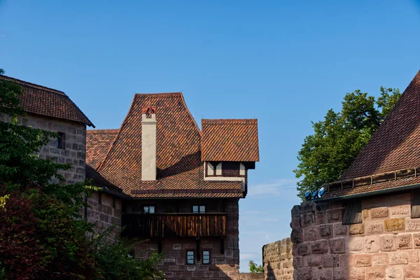 Les Bâtiments Briques Rouges Historique Nuremberg Allemagne Sur Fond Ciel — Photo