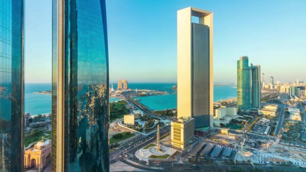 Questo Video Timelapse Dello Skyline Abu Dhabi Che Mostra Edificio — Video Stock