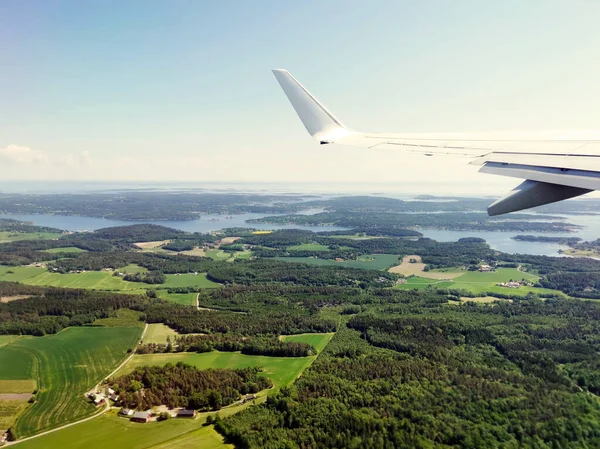 Uma Bela Vista Sul Noruega Vista Avião — Fotografia de Stock