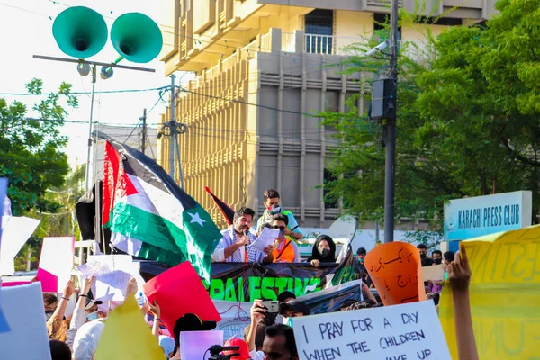 Karachi Paquistão Maio 2021 Milhares Pessoas Juntam Comício Pela Liberdade — Fotografia de Stock