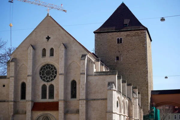 Célèbre Cathédrale Saint Pierre Ratisbonne Allemagne — Photo