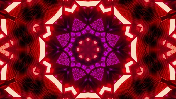 Rendering Cool Futuristic Kaleidoscope Patterns Red White Purple Vibrant Colors — Φωτογραφία Αρχείου