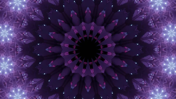 Rendering Cool Futuristic Kaleidoscope Patterns Purple Black Vibrant Colors — Photo