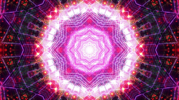 Rendering Futuristic Kaleidoscope Patterns Purple Pink Vibrant Colors — Photo