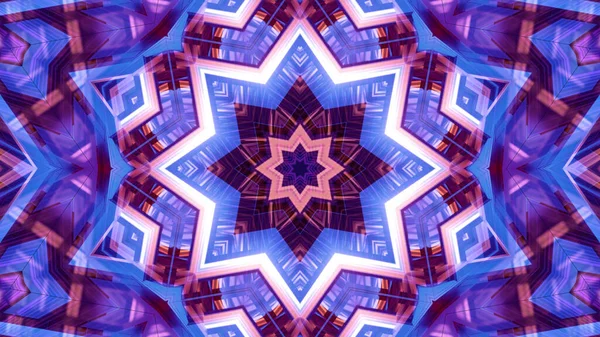 Rendering Cool Futuristic Kaleidoscope Patterns Blue White Purple Vibrant Colors — Φωτογραφία Αρχείου