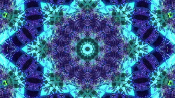 Rendering Cool Futuristic Kaleidoscope Patterns Blue Aquamarine Vibrant Colors — Φωτογραφία Αρχείου