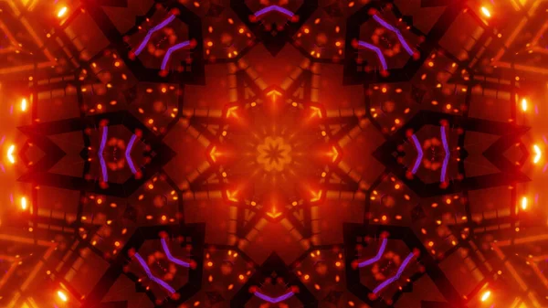 Rendering Cool Futuristic Kaleidoscope Patterns Red Black Vibrant Colors — Stock Photo, Image