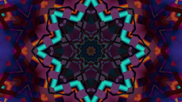 Rendering Cool Futuristic Kaleidoscope Patterns Colorful Vibrant Colors — Φωτογραφία Αρχείου