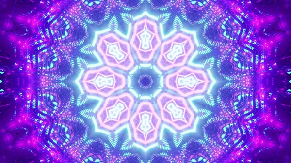 Rendering Cool Futuristic Kaleidoscope Patterns Purple Blue Vibrant Colors — Φωτογραφία Αρχείου