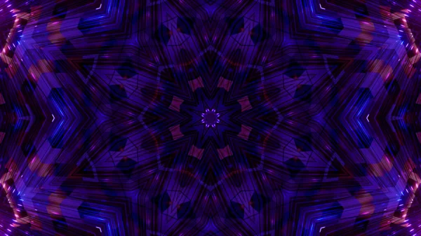 Renderelés Hűvös Futurisztikus Kaleidoszkóp Minták Sötétkék Lila Élénk Színek — Stock Fotó