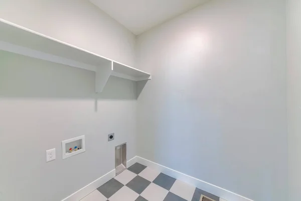 White Wooden Shelves Laundry Room — Stock Photo, Image