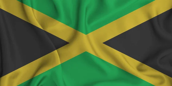 Μια Απεικόνιση Του Κυματίζει Σημαία Τζαμάικα Μεγάλη Για Φόντο — Φωτογραφία Αρχείου