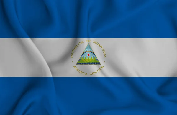 Иллюстрация Размахивания Флагом Никарагуа Отлично Подходит Фона — стоковое фото