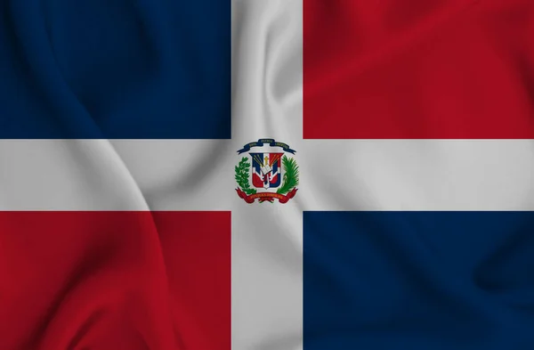 ドミニカ共和国の旗を振ってのイラスト 背景のために素晴らしい — ストック写真