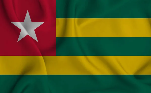 Een Illustratie Van Zwaaiende Togo Vlag Geweldig Voor Achtergrond — Stockfoto