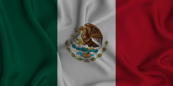 Primo Piano Della Bandiera Nazionale Del Messico — Foto Stock
