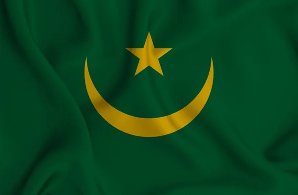 Primer Plano Bandera Nacional Mauritania — Foto de Stock